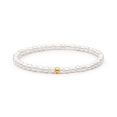 Bratara perle naturale albe si argint placat cu aur galben DiAmanti 252-29B-G